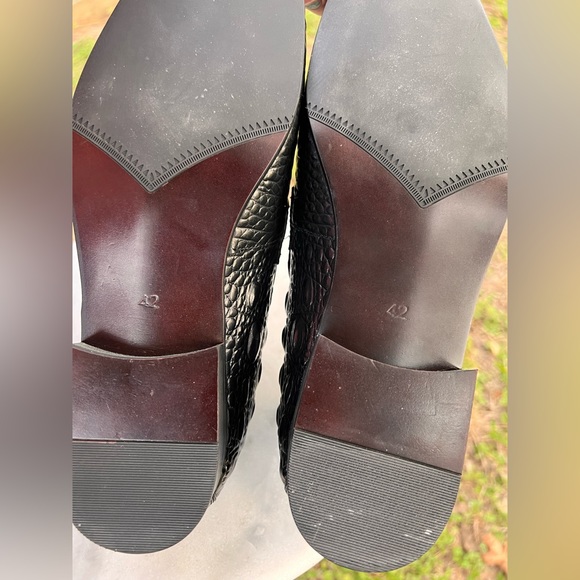 🔥 GG Horse Bit Black Leather CROC Embossed Loafers Mens SZ EU 42, US 9 Like New - Picture 2 of 10